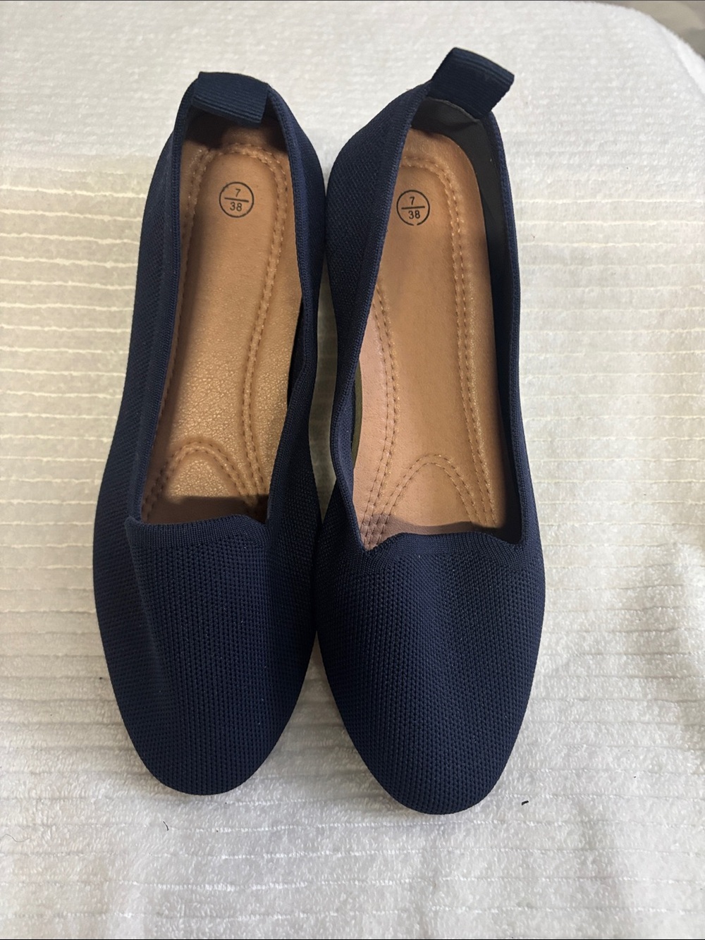 Everyday Navy Knit Slip-On Flats